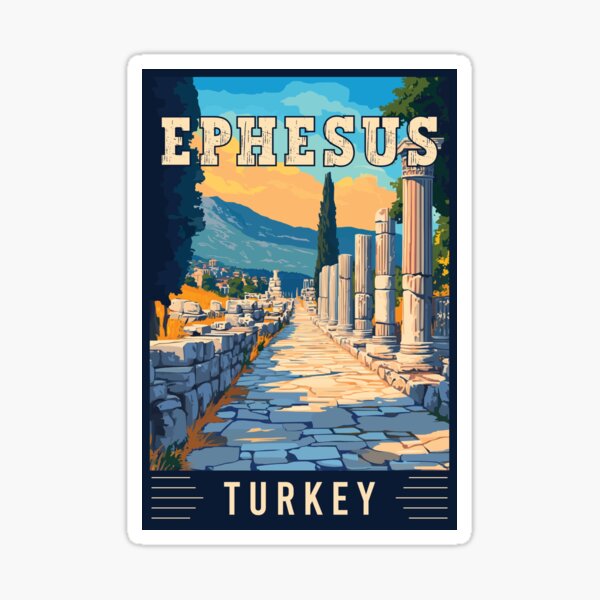 Experience Captivating Ephesus in Turkey - Travel Art Sticker
