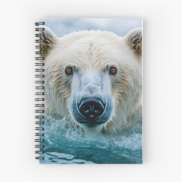 Item preview, Close-up of a majestic polar bear swimming forward designed and sold by Artessie.