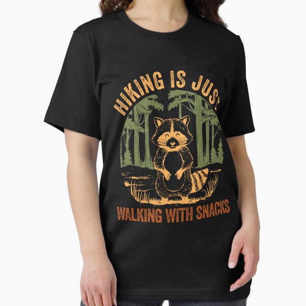 Item preview, Hiking Is Just Walking With Snacks Raccoon  designed and sold by EthanRD9.