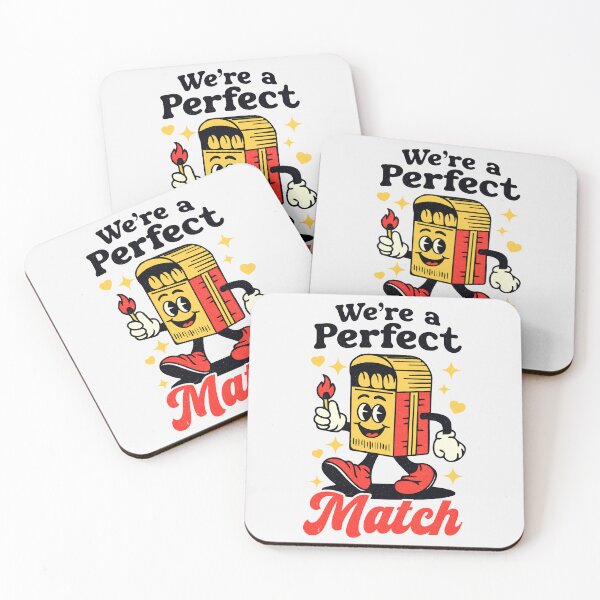 Item preview, We're a Perfect Match design for Punny Valentine's Day, Fun Love Sweetheart Gift, Matchbox with Light designed and sold by eatmorvelopator.