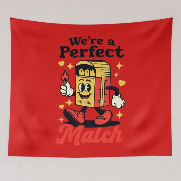 Item preview, We're a Perfect Match design for Punny Valentine's Day, Fun Love Sweetheart Gift, Matchbox with Light designed and sold by eatmorvelopator.