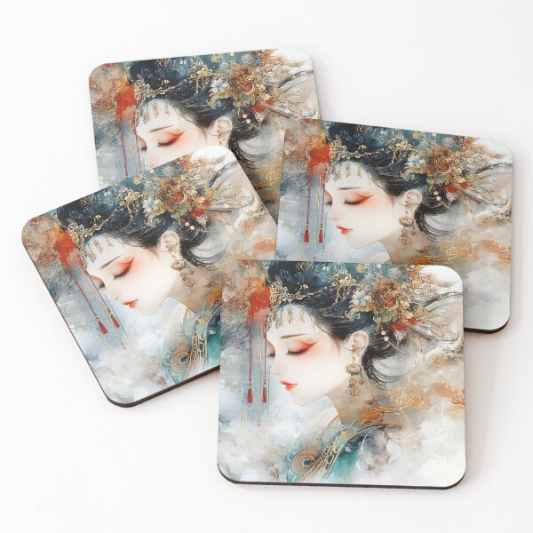 Item preview, Elegant portrait of a woman in traditional attire art designed and sold by Artessie.