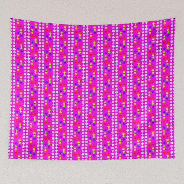 Item preview, Pink magenta rainbow multi color dots geometrical pattern designed and sold by lausn.
