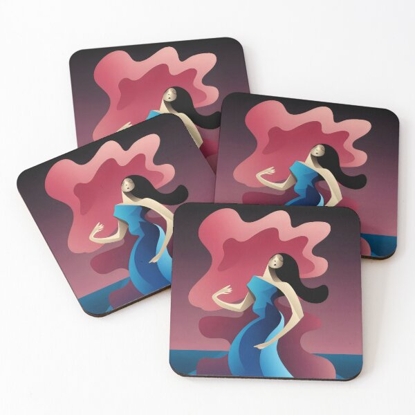 Item preview, Graceful Motion: Woman in Blue and Red Harmony designed and sold by SplashTastic.