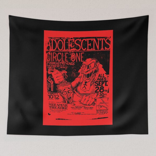 Item preview, Adolescents grunge band poster designed and sold by FriskySloths.