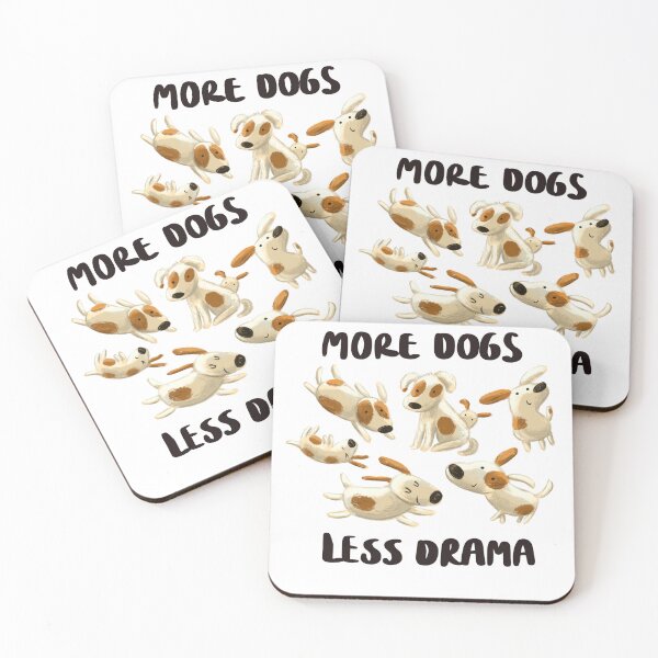 Item preview, More dogs less drama design with cute Jack Russell terriers in cartoon style designed and sold by volhakaliaha.
