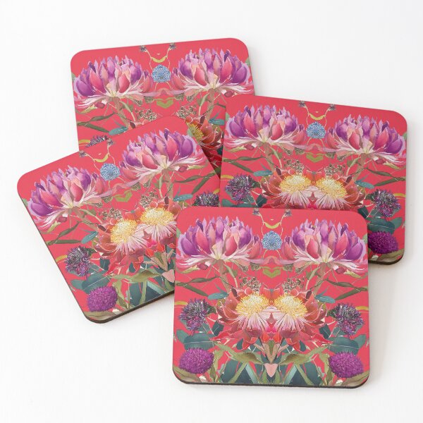 Item preview, Waratah Collage on Red by Julie Lynch designed and sold by julielynchart.