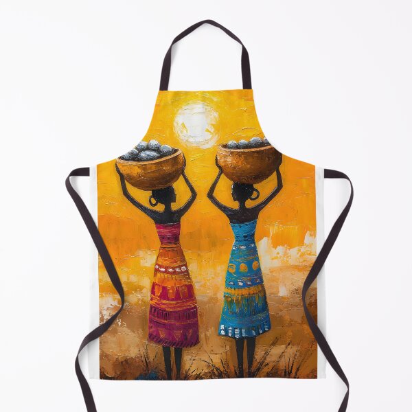 Item preview, Silhouetted women carry baskets under a warm sunset. designed and sold by Artessie.