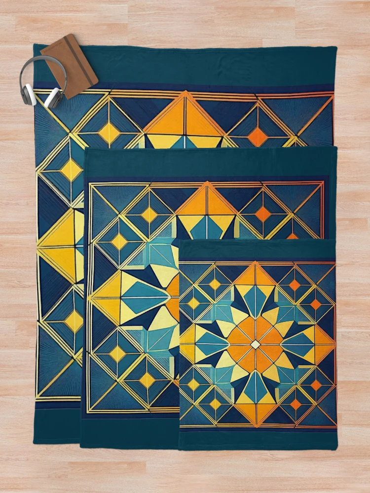 Thumbnail 5 of 6, Throw Blanket, Geometric Pattern designed and sold by ViaARTfactory.