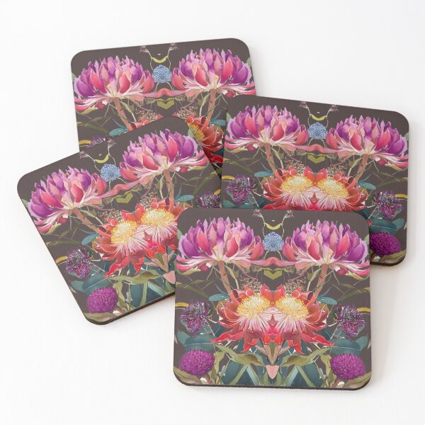 Item preview, Copy of Waratah Collage on Charcoal by Julie Lynch designed and sold by julielynchart.