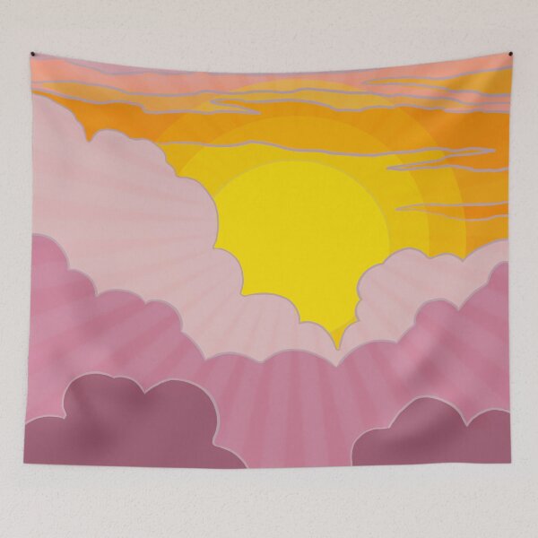 Item preview, Psychedelic Inspired Sixties Sunrise Surprise designed and sold by BunnyThePainter.