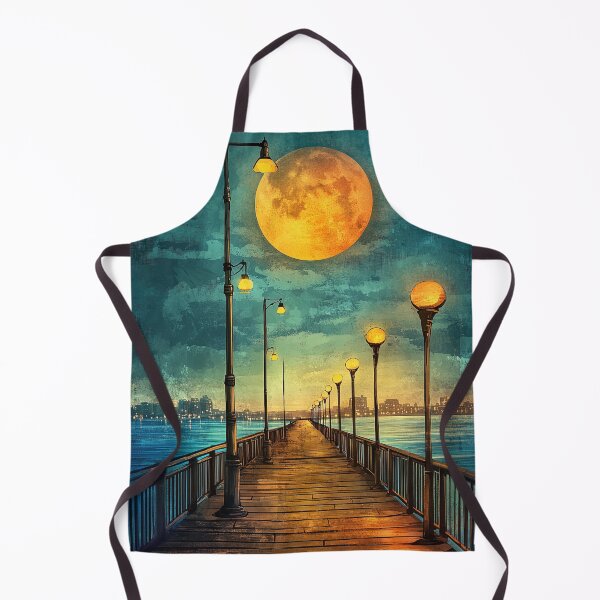 Item preview, Moonlit Pier Dreams - Night Harbor Art designed and sold by TheSillySartor.