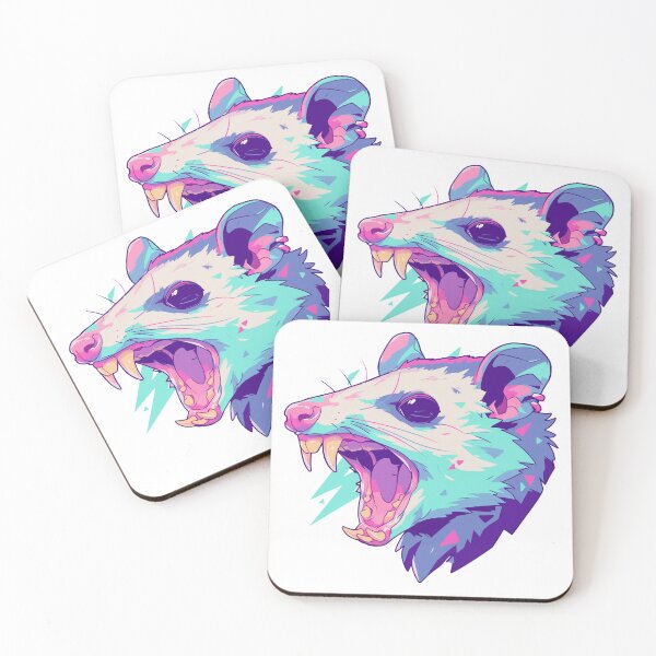 Item preview, Neon Synthwave Opossum Cartoon Art designed and sold by · GAMING SOUL ·.
