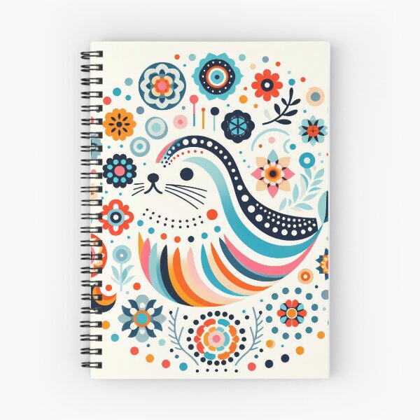 Item preview, Scandinavian Folk Art Rainbow Animals - Sealion by heidiannemorris designed and sold by FOLK ART FUSION by heidiannemorris.