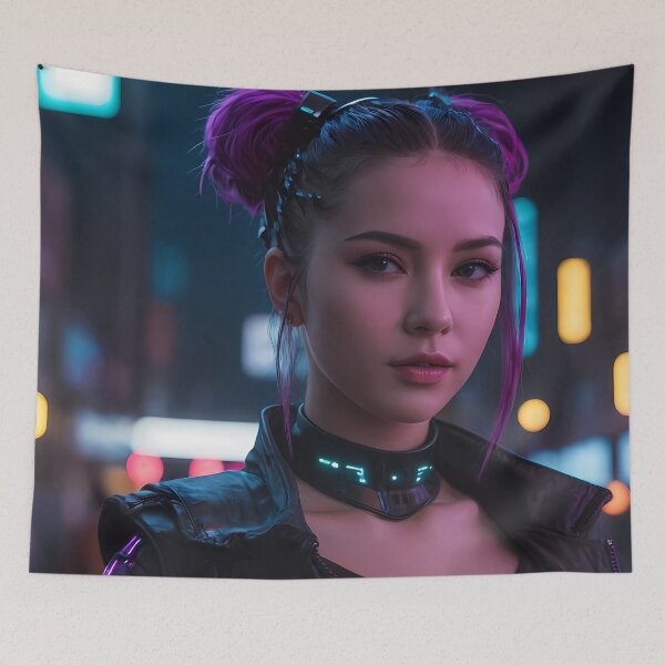 Item preview, Cyberpunk Woman Portrait designed and sold by papi1998.