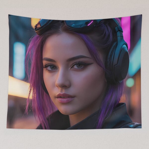 Item preview, Cyberpunk Woman Portrait designed and sold by papi1998.
