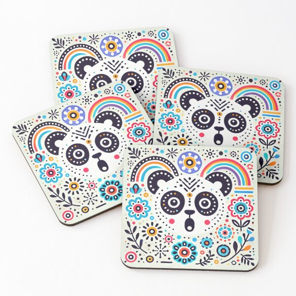 Item preview, Scandinavian Folk Art Rainbow Animals - Panda Surprise! by Heidi Anne Morris designed and sold by FOLK ART FUSION.