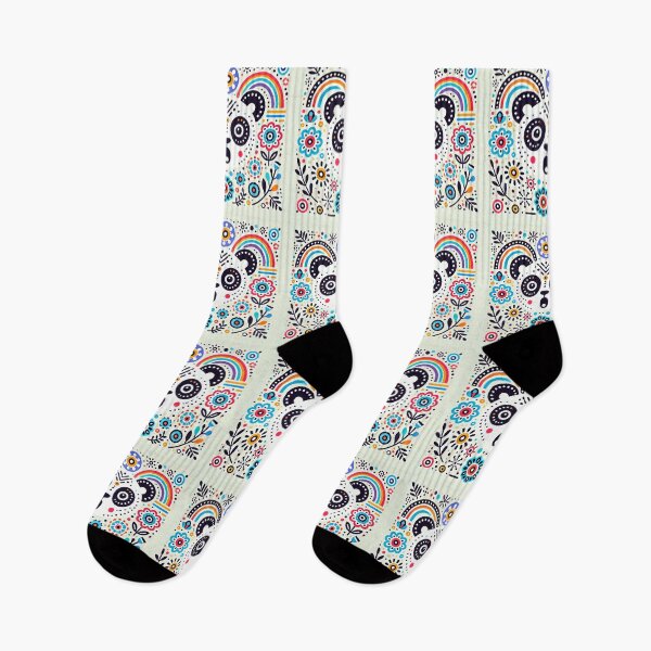 Item preview, Scandinavian Folk Art Rainbow Animals - Panda Surprise! by Heidi Anne Morris designed and sold by FOLK ART FUSION by heidiannemorris.