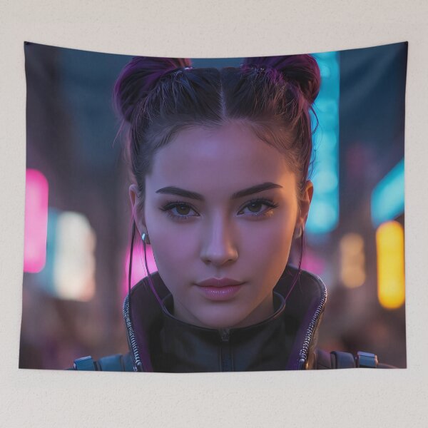 Item preview, Cyberpunk Woman Portrait designed and sold by papi1998.