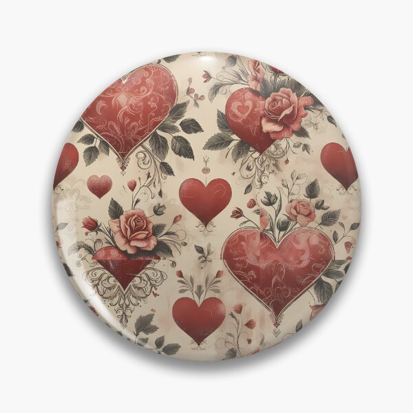 Item preview, A delicate yet vibrant seamless pattern showcasing red hearts with subtle distressed textures, designed to bring a touch of love and charm to any outfit designed and sold by TJprint.