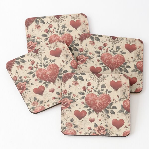 Item preview, A delicate yet vibrant seamless pattern showcasing red hearts with subtle distressed textures, designed to bring a touch of love and charm to any outfit designed and sold by TJprint.