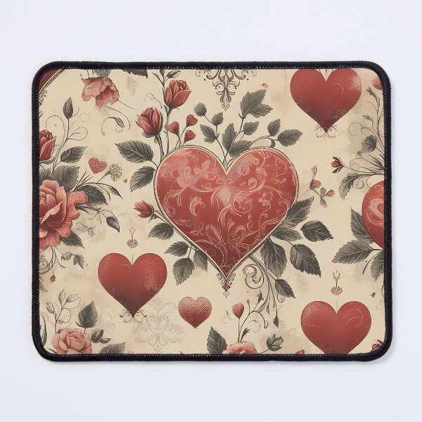 Item preview, A delicate yet vibrant seamless pattern showcasing red hearts with subtle distressed textures, designed to bring a touch of love and charm to any outfit designed and sold by TJprint.