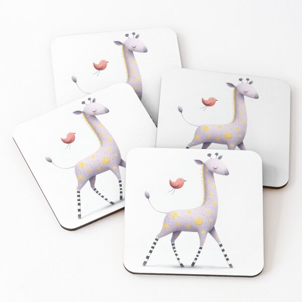Item preview, A whimsical illustration of happy giraffe designed and sold by Beyondnote-Art.