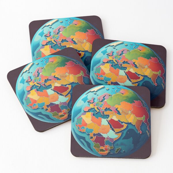 Item preview, Colourful World Map Illustration designed and sold by RaiyaTees.