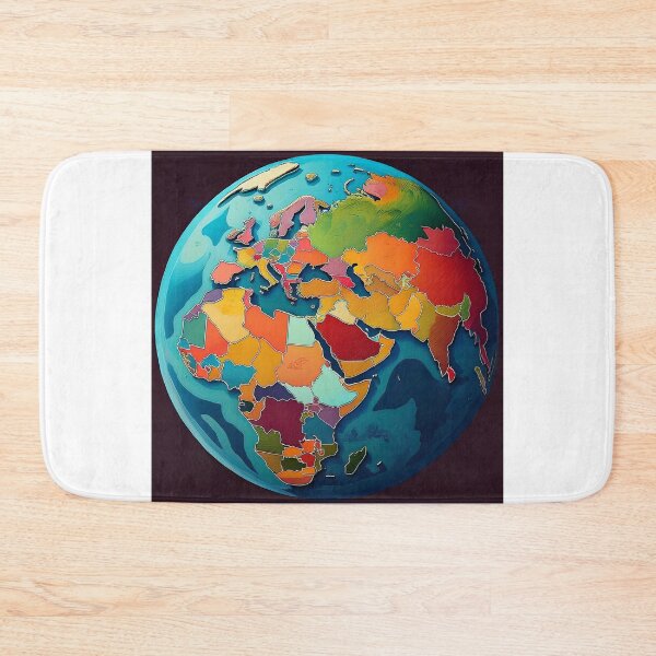 Item preview, Colourful World Map Illustration designed and sold by RaiyaTees.