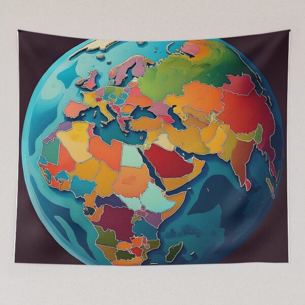 Item preview, Colourful World Map Illustration designed and sold by RaiyaTees.