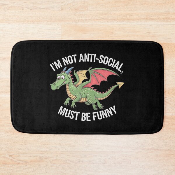 Item preview, Funny Dragon Saying “I’m Not Anti-Social” Cartoon Design designed and sold by love3617.