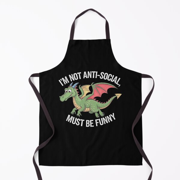 Item preview, Funny Dragon Saying “I’m Not Anti-Social” Cartoon Design designed and sold by love3617.
