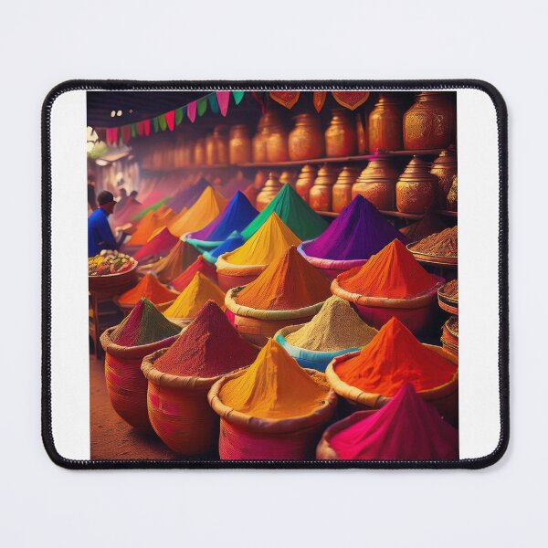 Item preview, Colourful Spice Market - Vibrant Basket Display designed and sold by RaiyaTees.