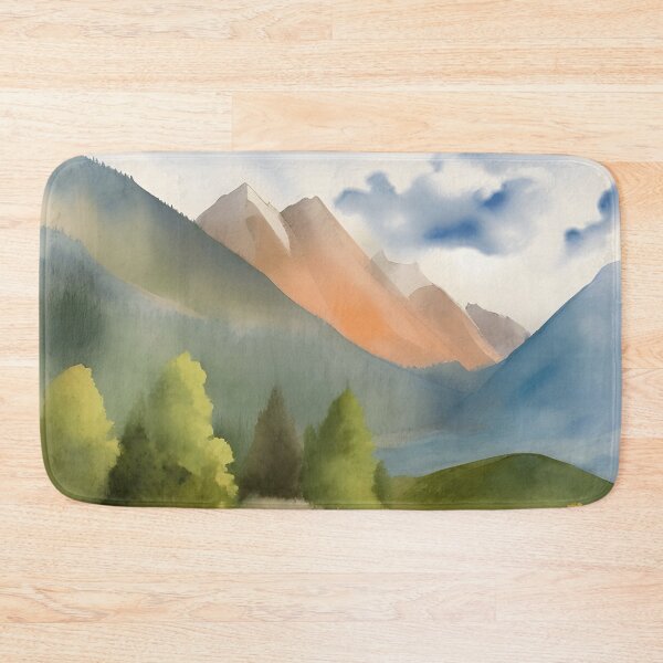 Item preview, Mountains in Summer Landscape Watercolor Painting | Watercolor Landscape | Watercolor Art | Watercolor Scenery designed and sold by UnhingedBird.
