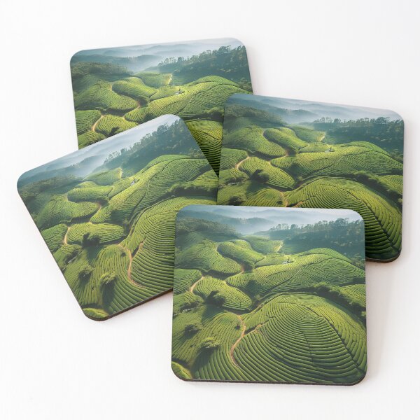 Item preview, Rolling Tea Plantations - Aerial View of Verdant Fields designed and sold by RaiyaTees.