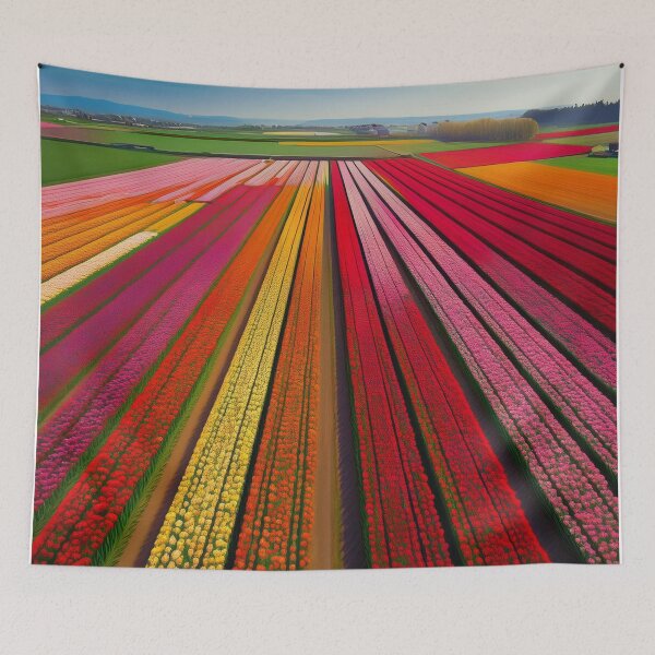 Item preview, Vibrant Rows of Tulip Fields - Nature's Beauty from Above designed and sold by RaiyaTees.