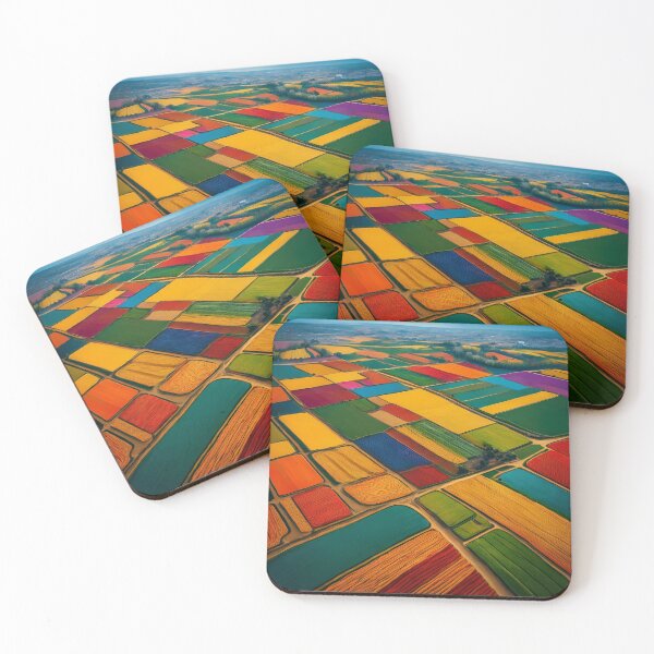 Item preview, Aerial View of Colourful Fields - Abstract Landscape designed and sold by RaiyaTees.