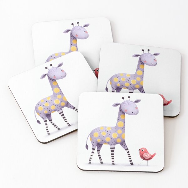 Item preview, A whimsical illustration of happy giraffe designed and sold by Beyondnote-Art.