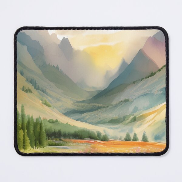 Item preview, Mountains in Spring Landscape Watercolor Painting | Watercolor Landscape | Watercolor Art | Watercolor Scenery designed and sold by UnhingedBird.