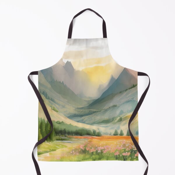 Item preview, Mountains in Spring Landscape Watercolor Painting | Watercolor Landscape | Watercolor Art | Watercolor Scenery designed and sold by UnhingedBird.