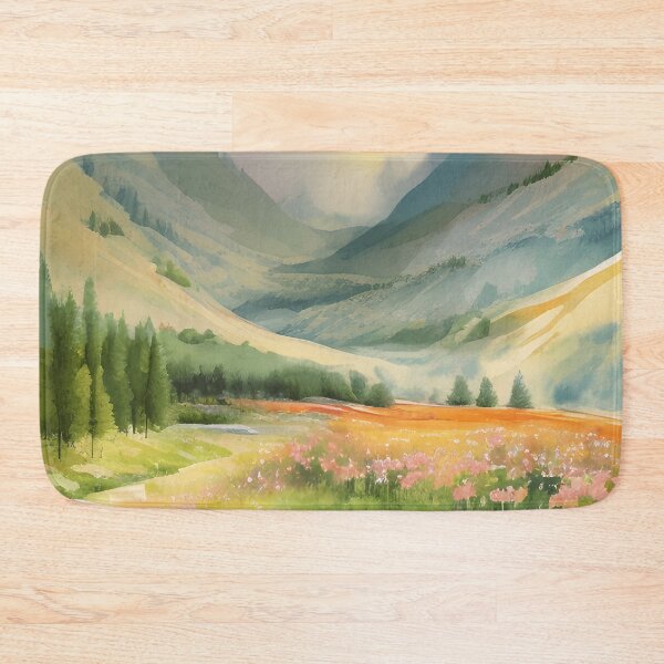 Item preview, Mountains in Spring Landscape Watercolor Painting | Watercolor Landscape | Watercolor Art | Watercolor Scenery designed and sold by UnhingedBird.