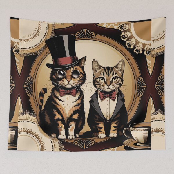 Item preview, Two luxurious vintage cats designed and sold by PattaZone.