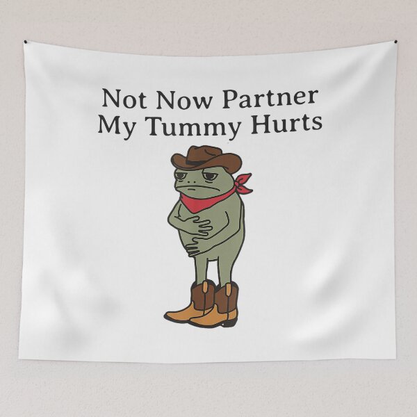Item preview, Not Now Partner My Tummy Hurts Funny Frog designed and sold by DreamyNature.
