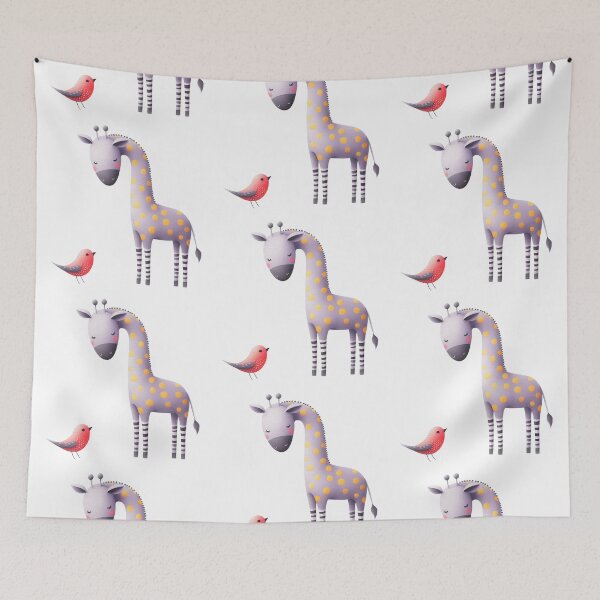 Item preview, A whimsical illustration of happy giraffe designed and sold by Beyondnote-Art.