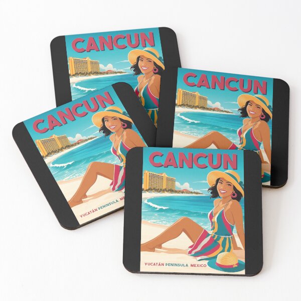 Item preview, A Vintage Travel Poster of Cancun - Mexico designed and sold by GoodOldVintage.