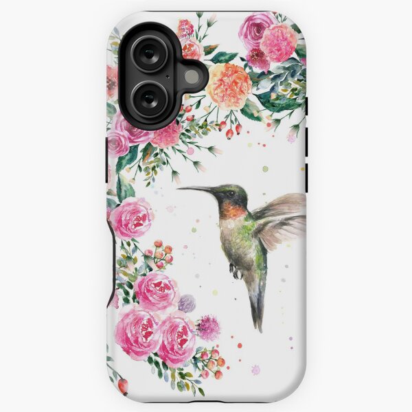 Item preview, Hummingbird and Flowers Watercolor designed and sold by Olga Shvartsur.