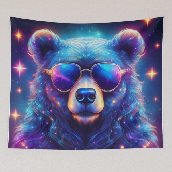 Item preview, Galactic Bear in Sunglasses – Cosmic Cool Design designed and sold by RaiyaTees.