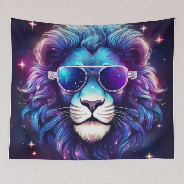 Item preview, Galactic Lion in Sunglasses – Cosmic Cool Design designed and sold by RaiyaTees.