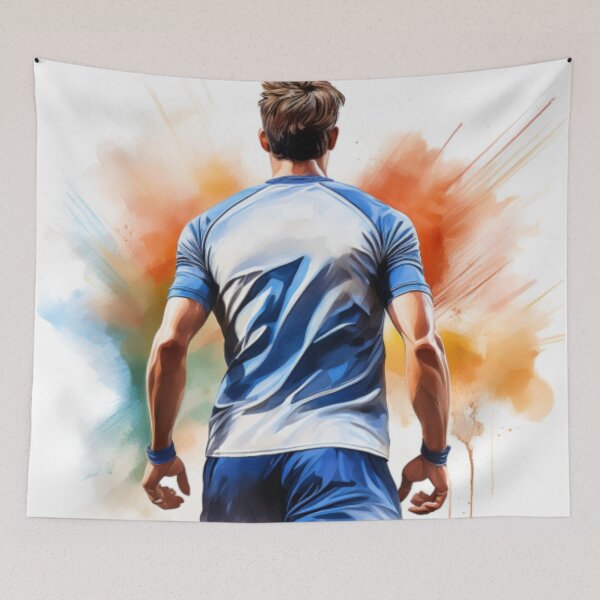 Item preview, Dynamic Football Player Artwork – Vibrant Sports Energy designed and sold by RaiyaTees.