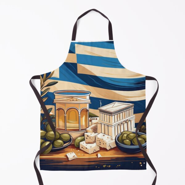 Item preview, Greek Culture Art with Flag, Olives, and Architecture designed and sold by RaiyaTees.